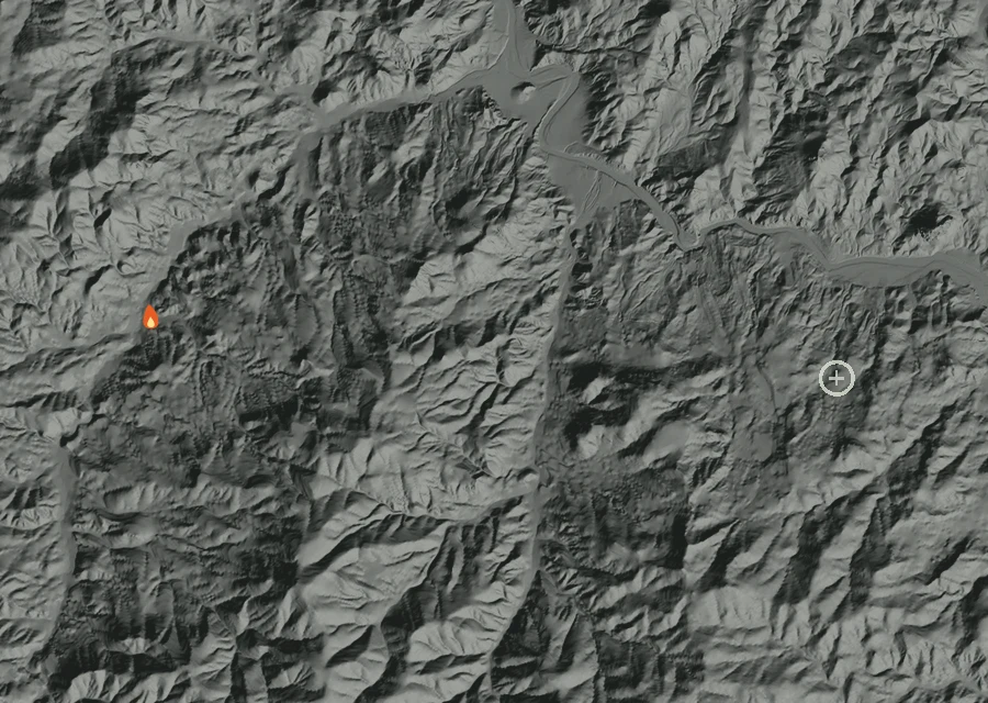 Animated map of the 0482 Cherry Creek Fire across the whole record, with a time bar along the bottom showing energy released and the local date.