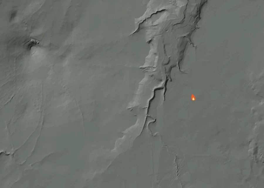 Animated map of the 0658 Round Butte Fire across the whole record, with a time bar along the bottom showing energy released and the local date.