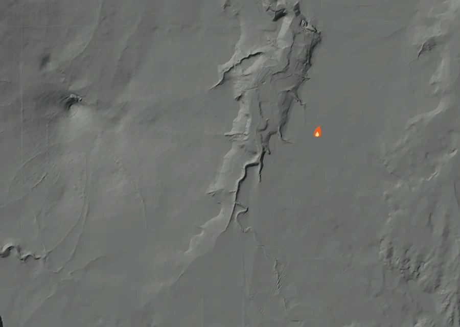 Map for Mon 31 Aug: flames mark every place that gave off heat that day.