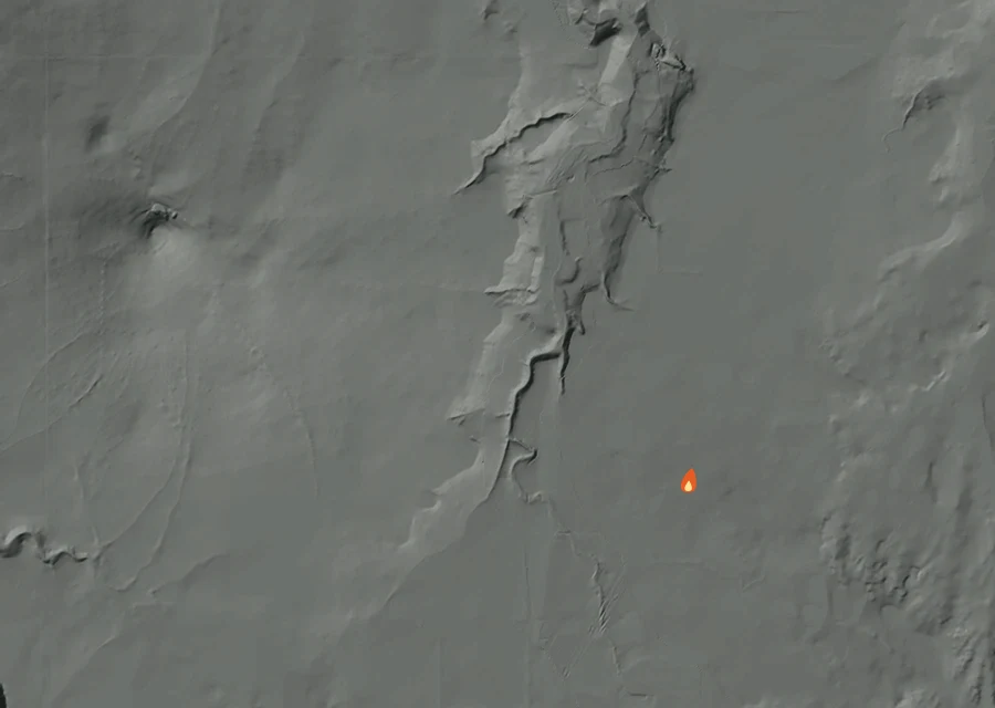 Map for Mon 14 Sep: flames mark every place that gave off heat that day.