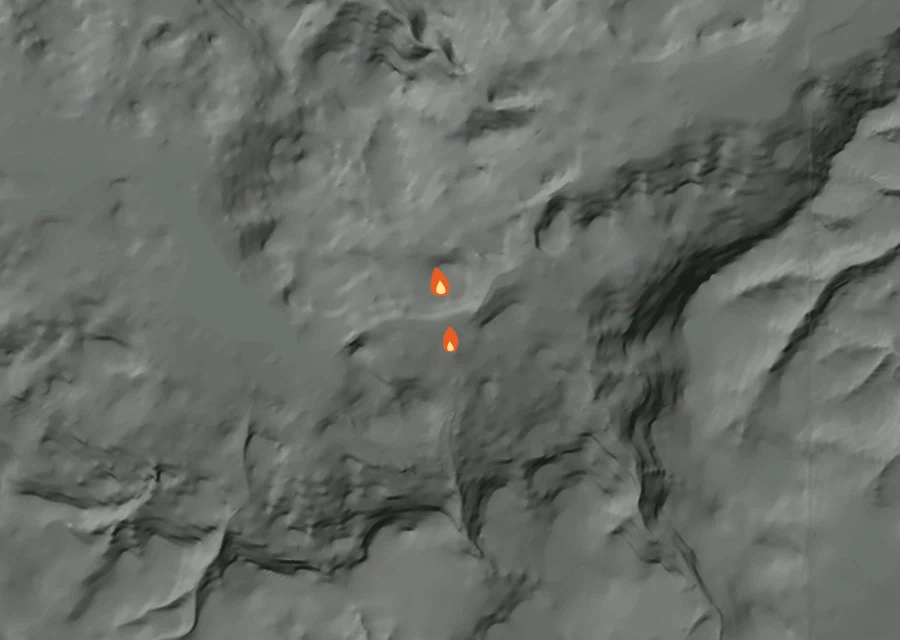 Animated map of the 0903 Gray Creek Fire across the whole record, with a time bar along the bottom showing energy released and the local date.
