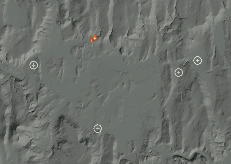Map for Tue 29 Sep: flames mark every place that gave off heat that day.