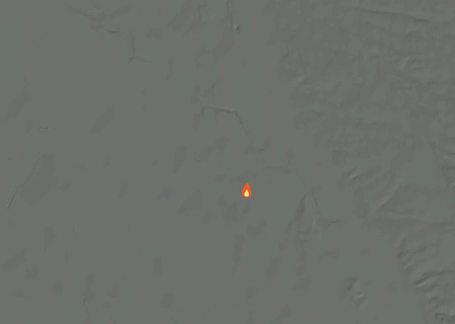 Animated map of the 39928 Fire across the whole record, with a time bar along the bottom showing energy released and the local date.