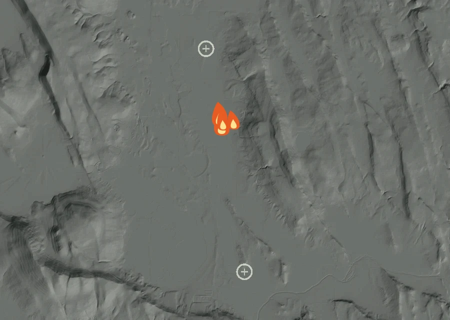 Animated map of the 401 Fire across the whole record, with a time bar along the bottom showing energy released and the local date.