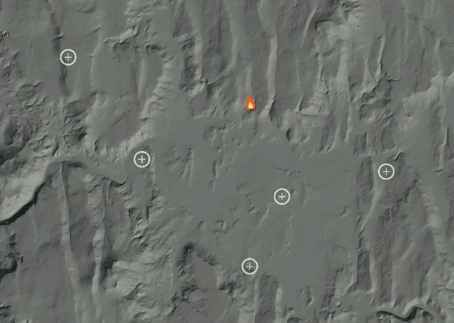 Animated map of the 407 Fire across the whole record, with a time bar along the bottom showing energy released and the local date.