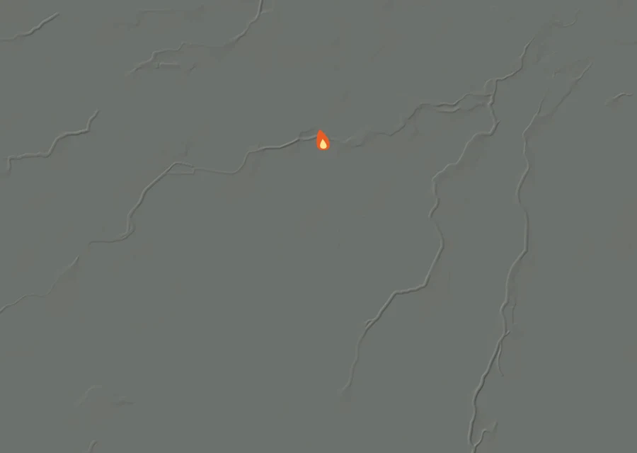 Map for Wed 14 Oct: flames mark every place that gave off heat that day.
