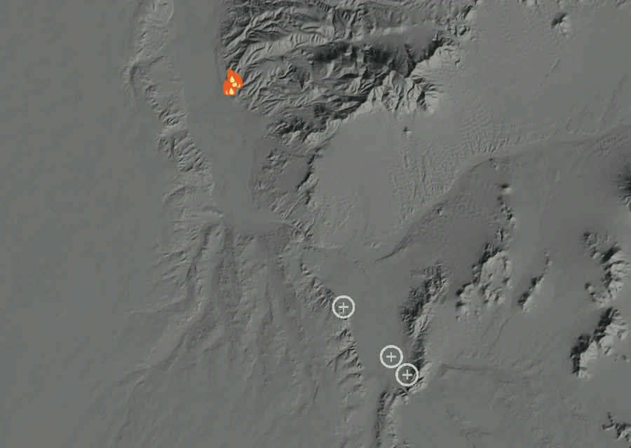 Map for Fri 4 Sep: flames mark every place that gave off heat that day.