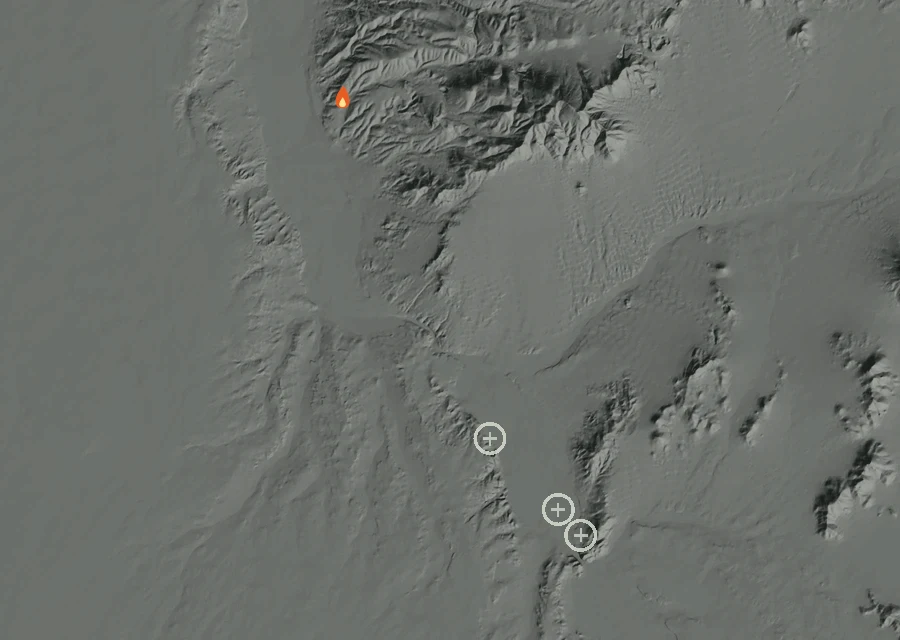 Map for Sun 6 Sep: flames mark every place that gave off heat that day.
