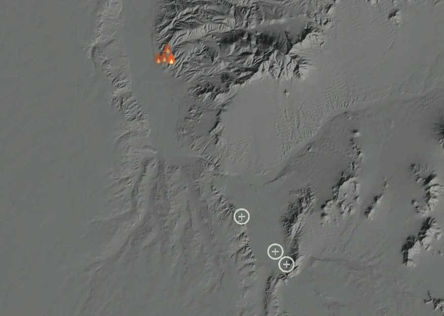 Map for Wed 9 Sep: flames mark every place that gave off heat that day.