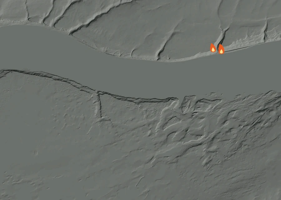 Animated map of the Berrian Fire across the whole record, with a time bar along the bottom showing energy released and the local date.