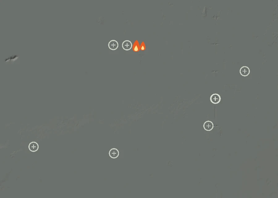 Animated map of the Calvin Fire across the whole record, with a time bar along the bottom showing energy released and the local date.