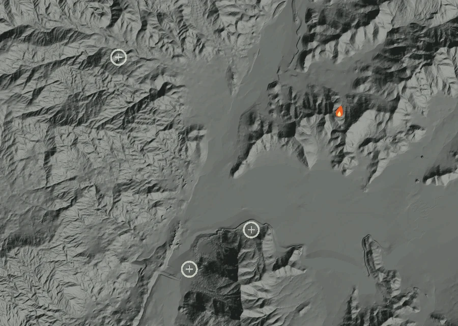 Map for Sat 10 Oct: flames mark every place that gave off heat that day.