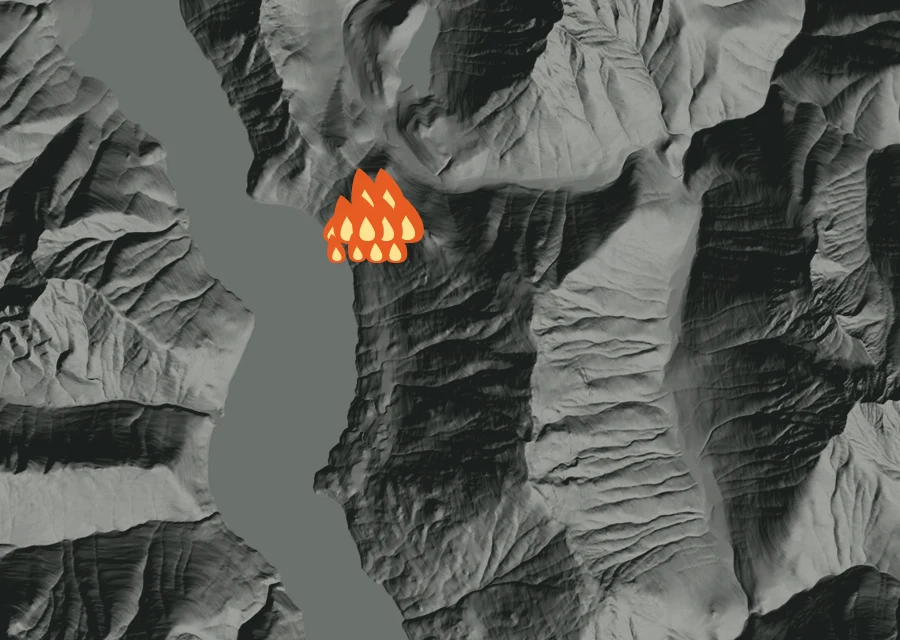 Map for Thu 10 Sep: flames mark every place that gave off heat that day.