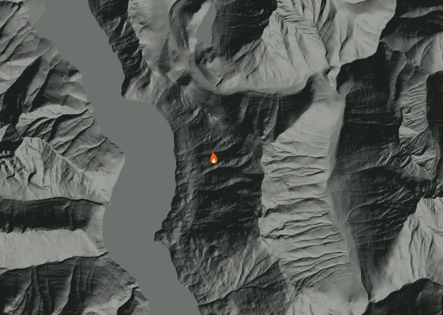 Map for Wed 23 Sep: flames mark every place that gave off heat that day.