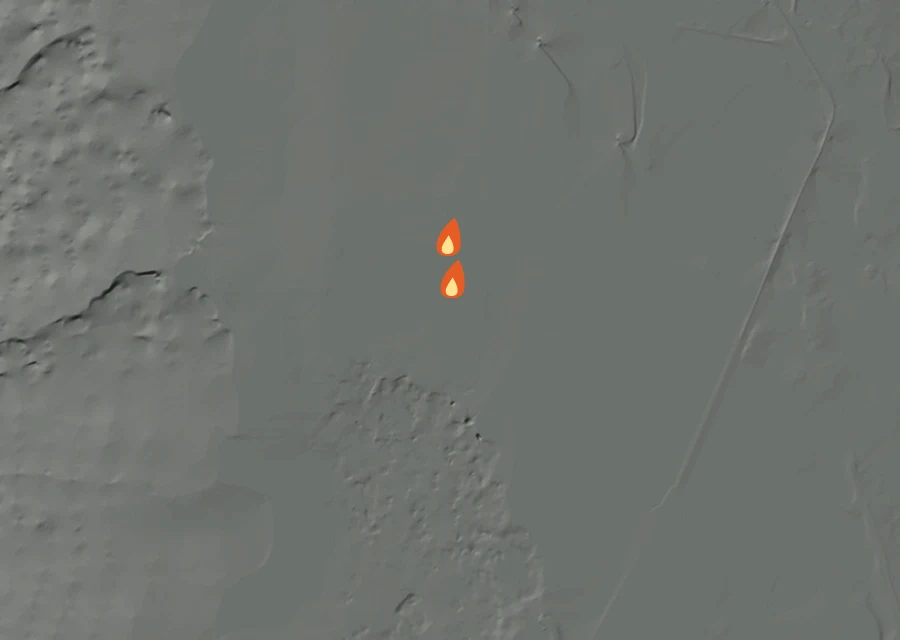 Animated map of the Division Fire across the whole record, with a time bar along the bottom showing energy released and the local date.