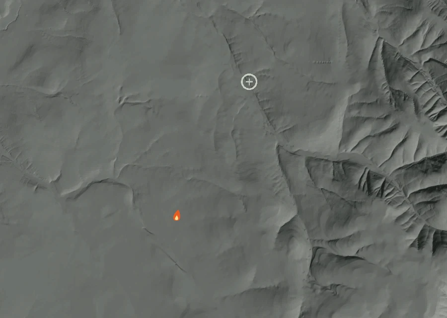 Map for Thu 15 Oct: flames mark every place that gave off heat that day.