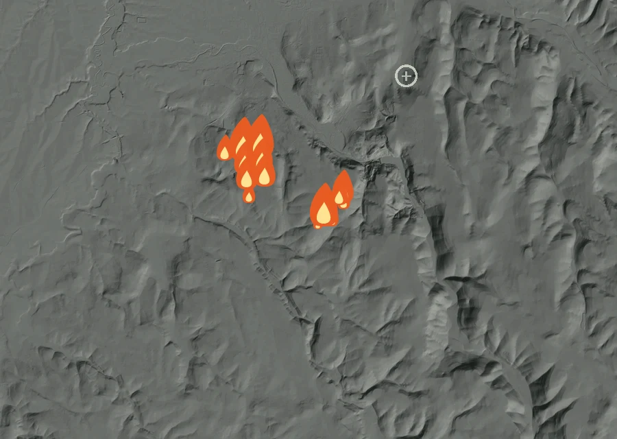 Animated map of the Edison Fire across the whole record, with a time bar along the bottom showing energy released and the local date.