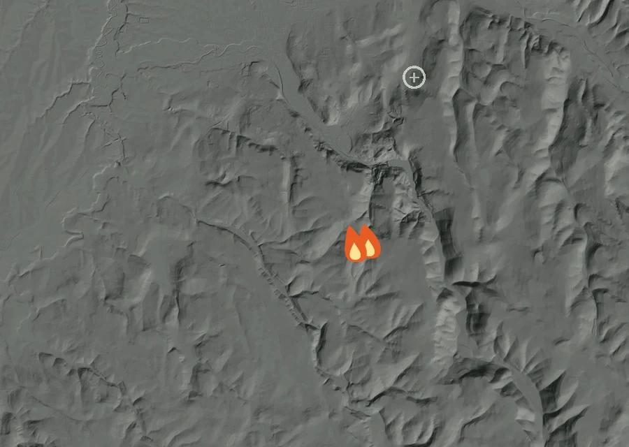 Map for Tue 22 Sep: flames mark every place that gave off heat that day.