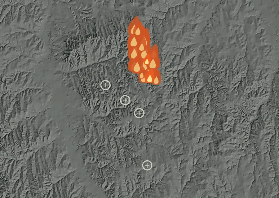 Animated map of the Event Fire across the whole record, with a time bar along the bottom showing energy released and the local date.