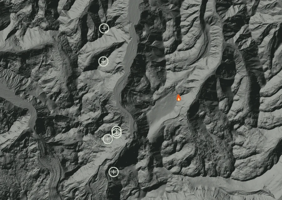 Animated map of the Grand Park 2 Fire across the whole record, with a time bar along the bottom showing energy released and the local date.