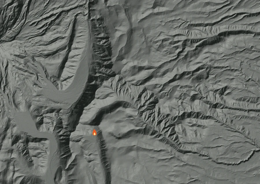 Map for Tue 1 Sep: flames mark every place that gave off heat that day.