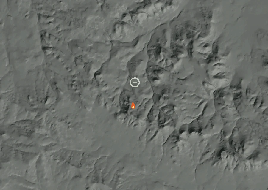 Animated map of the Horse Creek Draw Fire across the whole record, with a time bar along the bottom showing energy released and the local date.