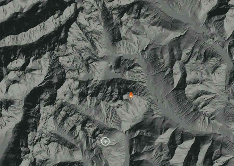Map for Wed 7 Oct: flames mark every place that gave off heat that day.