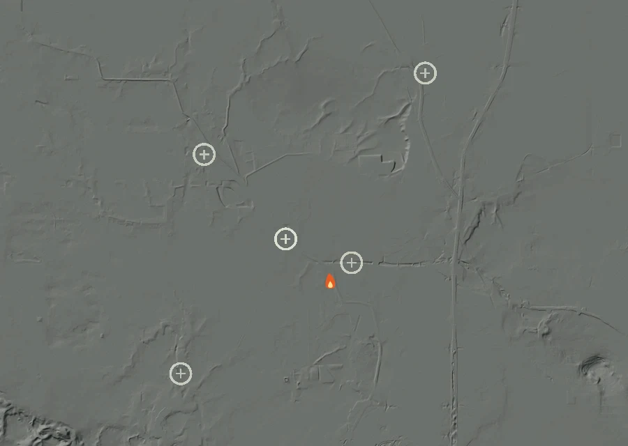 Animated map of the Lac-299374 Fire across the whole record, with a time bar along the bottom showing energy released and the local date.