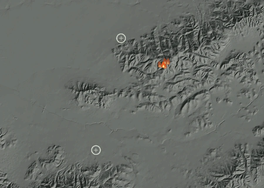 Animated map of the Lac-299590 Fire across the whole record, with a time bar along the bottom showing energy released and the local date.