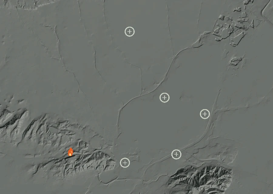 Animated map of the Lac-301056 Fire across the whole record, with a time bar along the bottom showing energy released and the local date.