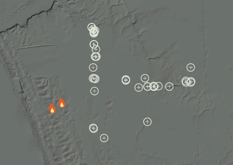 Animated map of the Lac-302310 Fire across the whole record, with a time bar along the bottom showing energy released and the local date.