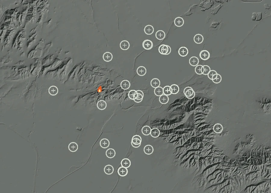 Animated map of the Lac-302757 Fire across the whole record, with a time bar along the bottom showing energy released and the local date.