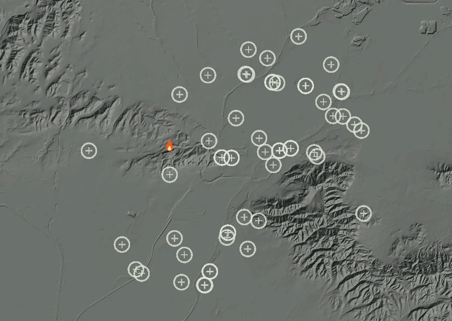 Animated map of the Lac-311309 Fire across the whole record, with a time bar along the bottom showing energy released and the local date.