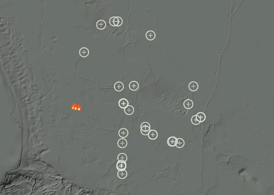 Animated map of the Lac-313459 Fire across the whole record, with a time bar along the bottom showing energy released and the local date.