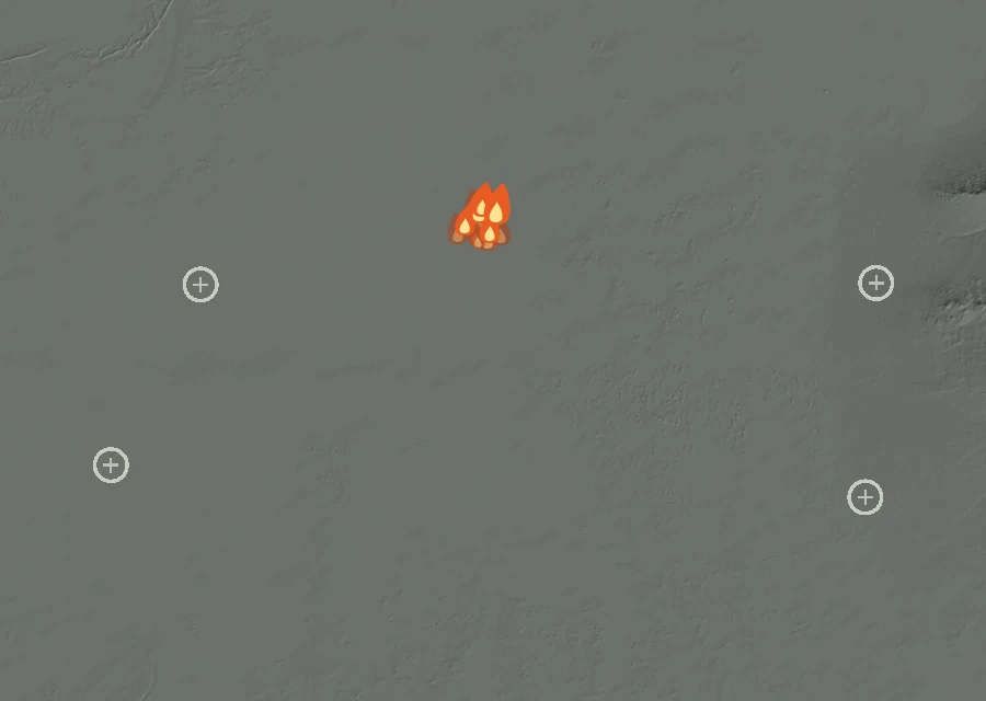 Map for Fri 4 Sep: flames mark every place that gave off heat that day.