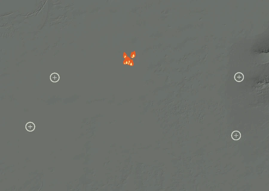 Map for Sat 5 Sep: flames mark every place that gave off heat that day.