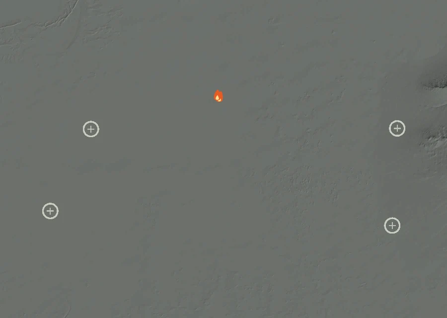 Map for Mon 7 Sep: flames mark every place that gave off heat that day.
