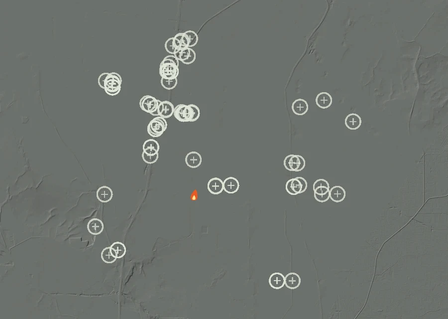 Animated map of the Lac-332861 Fire across the whole record, with a time bar along the bottom showing energy released and the local date.