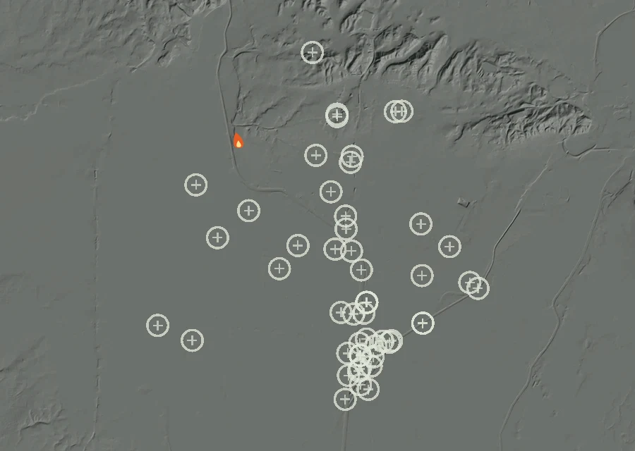 Animated map of the Lac-339781 Fire across the whole record, with a time bar along the bottom showing energy released and the local date.