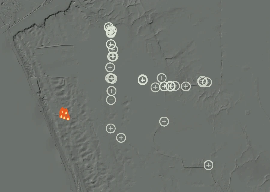 Animated map of the Lac-344661 Fire across the whole record, with a time bar along the bottom showing energy released and the local date.