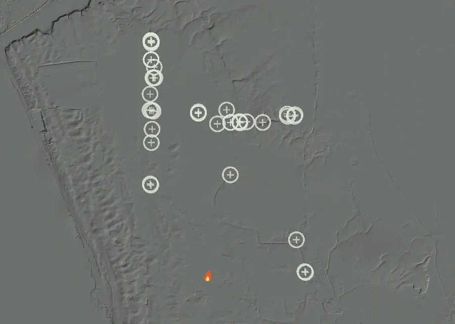 Animated map of the Lac-352563 Fire across the whole record, with a time bar along the bottom showing energy released and the local date.