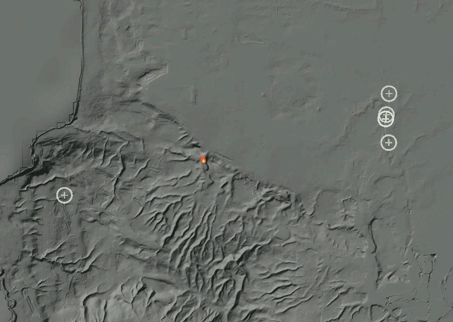 Animated map of the Lac-363888 Fire across the whole record, with a time bar along the bottom showing energy released and the local date.