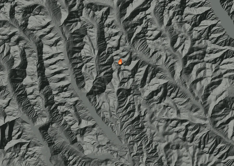 Map for Wed 2 Sep: flames mark every place that gave off heat that day.