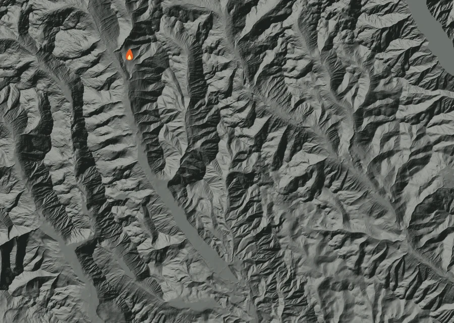 Map for Fri 4 Sep: flames mark every place that gave off heat that day.