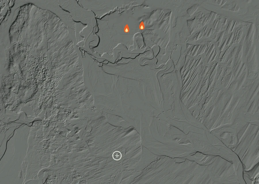Animated map of the Loc - Inc 87 Fire across the whole record, with a time bar along the bottom showing energy released and the local date.