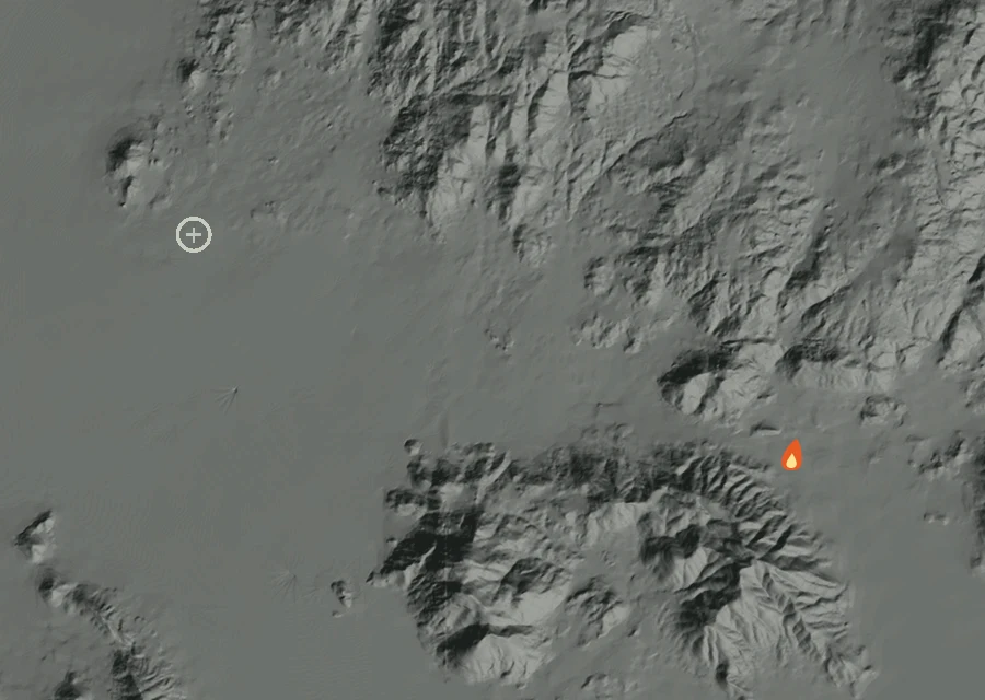 Animated map of the Melba Fire across the whole record, with a time bar along the bottom showing energy released and the local date.