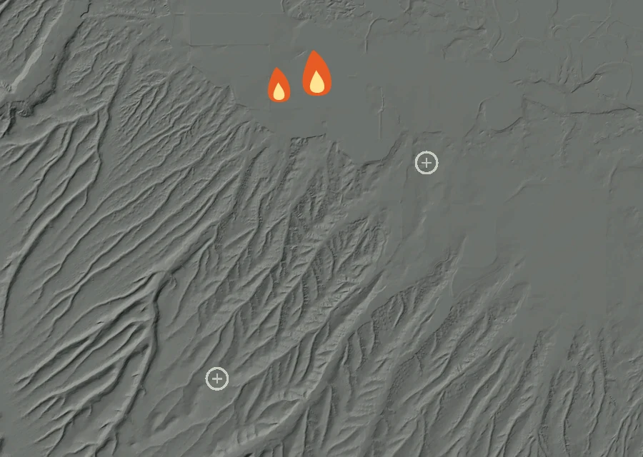 Animated map of the Newquist & Sampson Fire across the whole record, with a time bar along the bottom showing energy released and the local date.