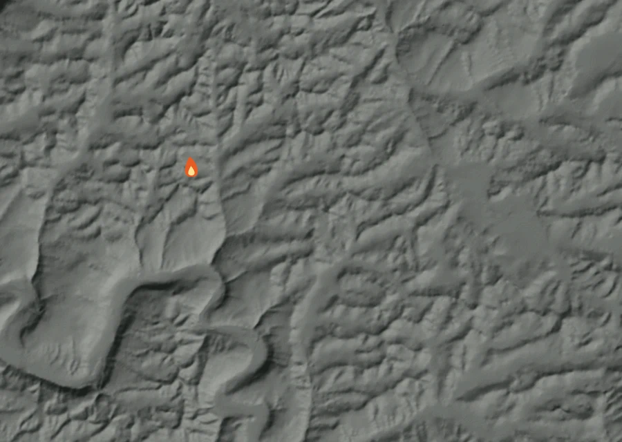 Map for Fri 2 Oct: flames mark every place that gave off heat that day.