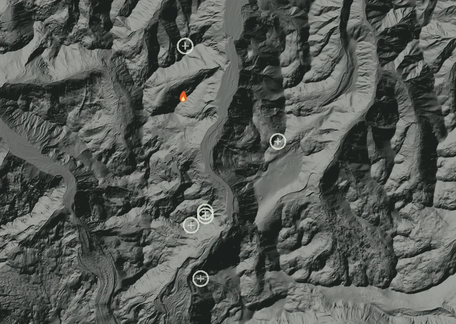 Animated map of the Pigeon Fire across the whole record, with a time bar along the bottom showing energy released and the local date.