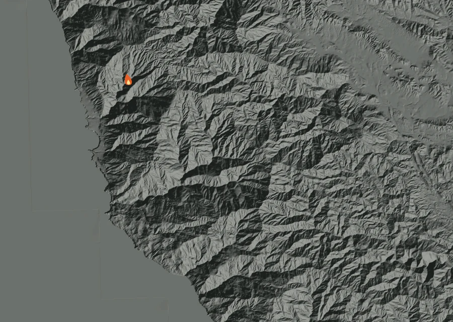 Map for Sun 27 Sep: flames mark every place that gave off heat that day.